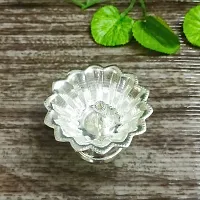 GODS CHOICE German Sliver Flower Designing Devadas Diya For Pooja / Decor Size : 2 Inch Weight : 20 Grams-thumb2