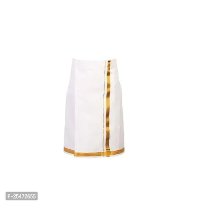 Luckypot Silk Cotton Shirt  Single Layer Readymade Dhoti With Gold Jari For Boys Color : Blue-thumb5