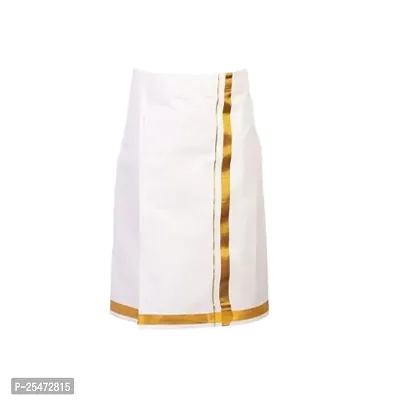 Luckypot Silk Cotton Shirt  Single Layer Readymade Dhoti With Gold Jari For Boys Color : Gold-thumb2