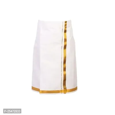 Luckypot Silk Cotton Shirt  Single Layer Readymade Dhoti With Gold Jari For Boys Color : Gold-thumb5