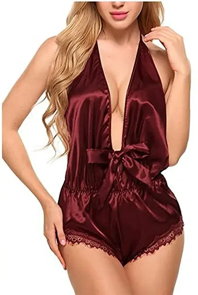 GuSo Shopee Women Hot Lingerie Lace Chemise Nightgown Sleepwear Sling Dress Babydoll Lingerie Honeymoon/First Night/Anniversary Bridal Nightdress