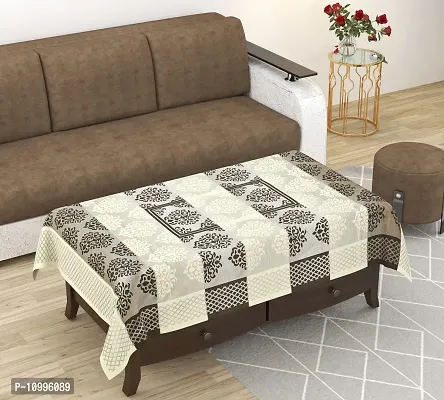 SSDN Designer 4 Seater Center Table Cover(40X60) New Lily(Brown)-thumb0