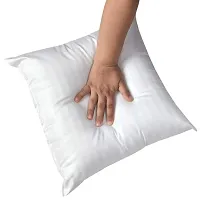 SSDN? Premium 400 GSM Striped Cushion Microfiber Fillers Pillow 16 x 16 inch / 40 x 40 cm - (Pack of 3) (White)-thumb2