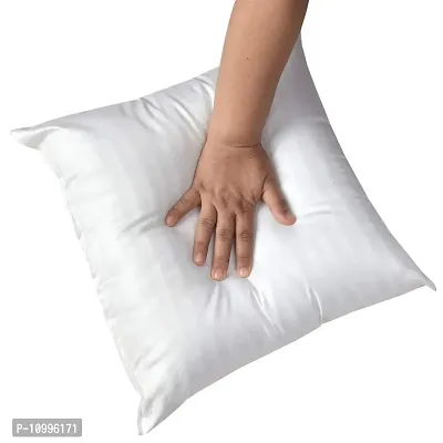 SSDN? Premium 400 GSM Striped Cushion Microfiber Fillers Pillow 16 x 16 inch / 40 x 40 cm - (Pack of 3) (White)-thumb3