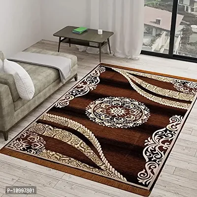 SSDN? Velvet Touch Living Room Carpet| Bedroom Carpet |Hall Carpet |Area Rug| Tapestry| Durries| Drawing Room Abstract Chenille Carpet -|60"" inch x 84"" inch |5 Feet x 7 Feet (Coffee)