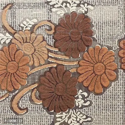SSDN Designer Dining Table Cover with Brilliant Brown and Beige Flowers-thumb2
