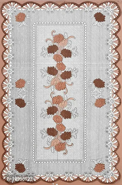 SSDN Designer Dining Table Cover with Brilliant Brown and Beige Flowers-thumb3