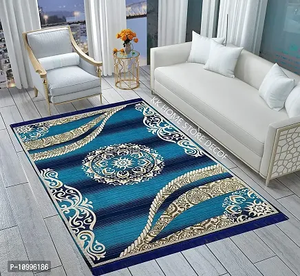 SSDN? Designer Superfine Exclusive Chenille Yarn Velvet Carpet | Area Rug| Tapestry| Living Room Carpet| Bedroom Carpet| Drawing Room Abstract Chenille Carpet -|60"" inch x 84"" inch(Aqua)-thumb0