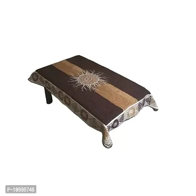 SSDN? Self Design Velvet Chenille 4 Seater Table Cover and Table Cloth for Center Table (36x54) Pack of 1(Sun-Brown)-thumb2