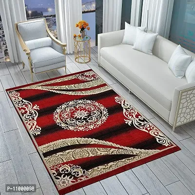 SSDN? Velvet Touch Living Room Carpet| Bedroom Carpet |Hall Carpet |Area Rug| Durries| Drawing Room Abstract Chenille Carpet -|60"" inch x 84"" inch |5 Feet x 7 Feet (Maroon)