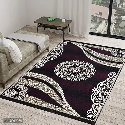 SSDN? Velvet Touch Living Room Carpet| Bedroom Carpet |Hall Carpet |Area Rug| Tapestry| Durries| Drawing Room Abstract Chenille Carpet -|60 inch x 84 inch |5 Feet x 7 Feet (Purple)-thumb0