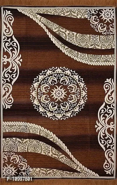 SSDN? Velvet Touch Living Room Carpet| Bedroom Carpet |Hall Carpet |Area Rug| Tapestry| Durries| Drawing Room Abstract Chenille Carpet -|60"" inch x 84"" inch |5 Feet x 7 Feet (Coffee)-thumb2