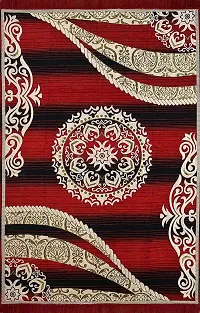 SSDN? Velvet Touch Living Room Carpet| Bedroom Carpet |Hall Carpet |Area Rug| Durries| Drawing Room Abstract Chenille Carpet -|60 inch x 84 inch |5 Feet x 7 Feet (Maroon)-thumb1