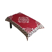 SSDN? Self Design Velvet Chenille 4 Seater Table Cover and Table Cloth for Center Table (36x54) Pack of 1(Big Flower-Maroon)-thumb2