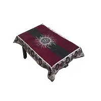 SSDN? Self Design Velvet Chenille 4 Seater Table Cover and Table Cloth for Center Table (36x54) Pack of 1(Purple)-thumb3