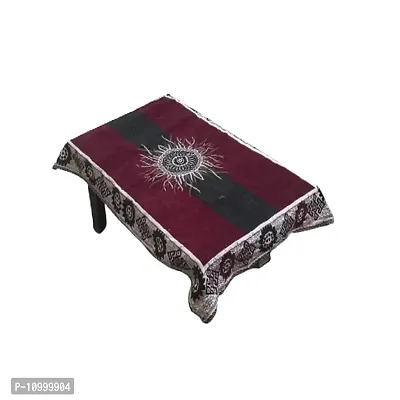 SSDN? Self Design Velvet Chenille 4 Seater Table Cover and Table Cloth for Center Table (36x54) Pack of 1(Purple)-thumb4