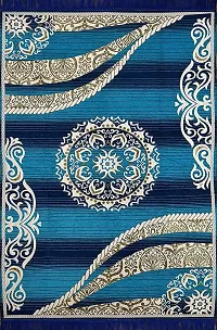 SSDN? Designer Superfine Exclusive Chenille Yarn Velvet Carpet | Area Rug| Tapestry| Living Room Carpet| Bedroom Carpet| Drawing Room Abstract Chenille Carpet -|60"" inch x 84"" inch(Aqua)-thumb1