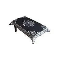 SSDN? Self Design Velvet Chenille 4 Seater Table Cover and Table Cloth for Center Table (36x54) Pack of 1(Big Flower-Black-thumb1