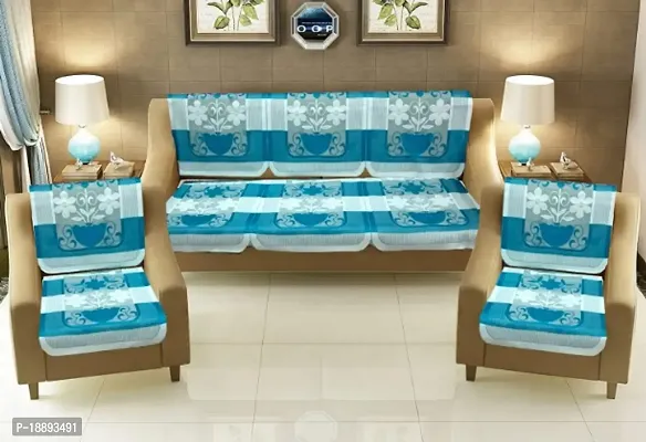 SSDN  New DMASK Design Poly cotton Sofa Cover Color Aqua (Set of 5)-thumb0