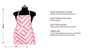 SSDN Pure Cotton Water Proof Unisex Chef Cooking Apron Printed with Pocket (Pink)-thumb1