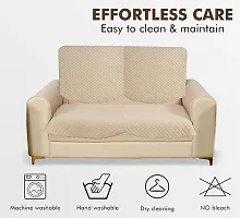 Trendy Anti Skid Fully Covered Velvet 2 Seater Sofa Cover4 Uncut Pieces-thumb3