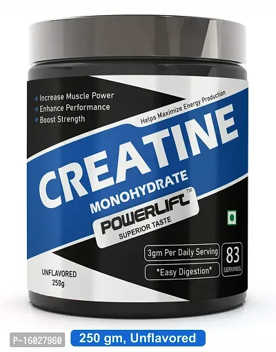 POWERLIFT Creatine Monohydrate Micronized, Muscle Repair  Recovery, 83 servings Creatine  (250 g, Unflavored)POWERLIFT Creatine Monohydrate Micronized, Muscle Repair  Recovery, 83 servings Creatine