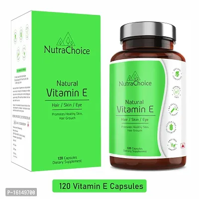 NutraChoice Vitamin E Capsules for Face and hair, Controls Wrinkling (120 Capsules)