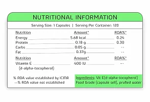 NutraChoice Vitamin E Capsules for Face and hair, Controls Wrinkling (120 Capsules)-thumb1