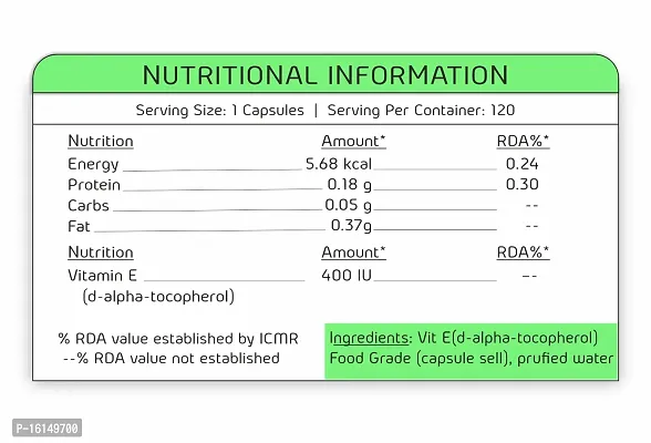 NutraChoice Vitamin E Capsules for Face and hair, Controls Wrinkling (120 Capsules)-thumb2