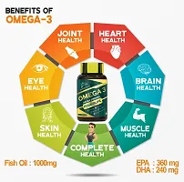 PowerLift Omega 3 Fish Oil Double Strength 1000mg (60 Capsules) 360 EPA, 240 DHA and 300mg other omega For Healthy Heart, Brain, Bones, Joint Care  Eye Health | For Men  Women | Salmon Fishoil-thumb1