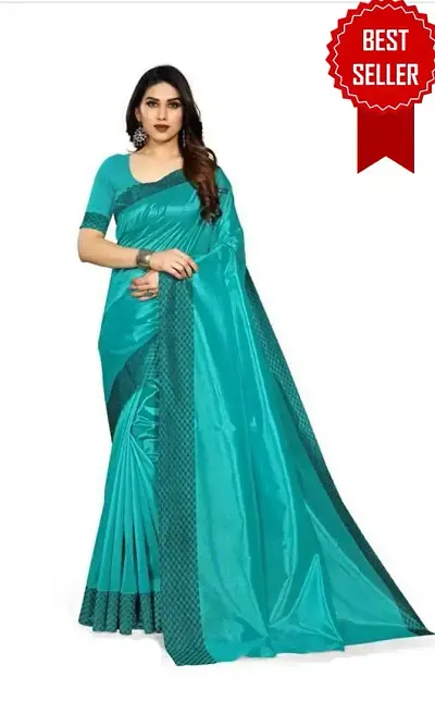 Glamorous Cotton Silk Saree with Blouse piece 