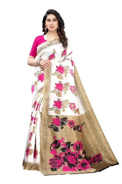 Elegant Art Silk Saree with Blouse piece For Women