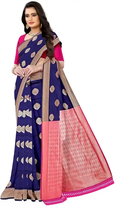 New In Silk Blend Saree with Blouse piece 