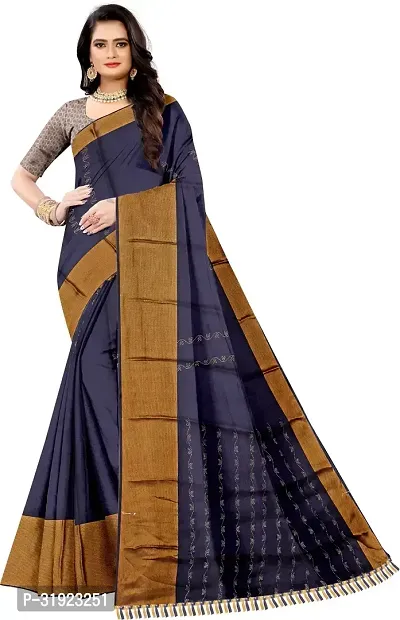 Stylish Black Brasso Printed Saree With Blouse Piece For Women