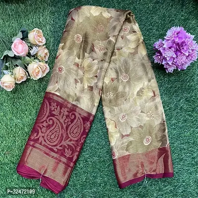 Elegant Chiffon Printed Women Saree with Running Blouse-thumb0