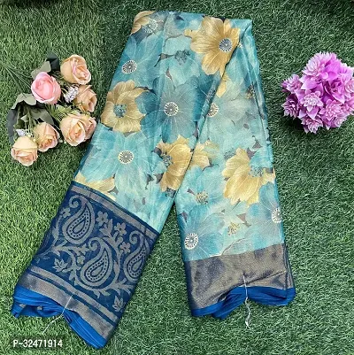 Elegant Chiffon Printed Women Saree with Running Blouse-thumb0