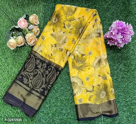 Elegant Chiffon Printed Women Saree with Running Blouse