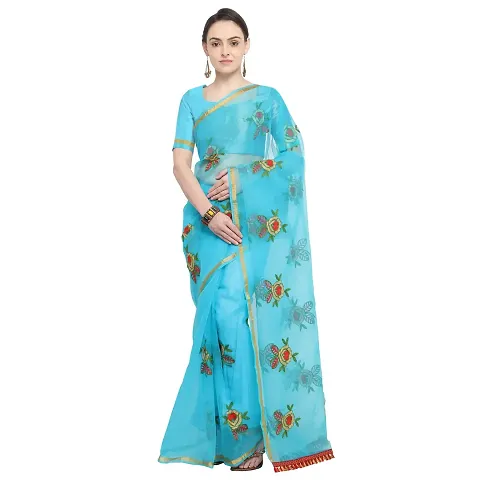 Stylish Organza Saree with Blouse piece For Women