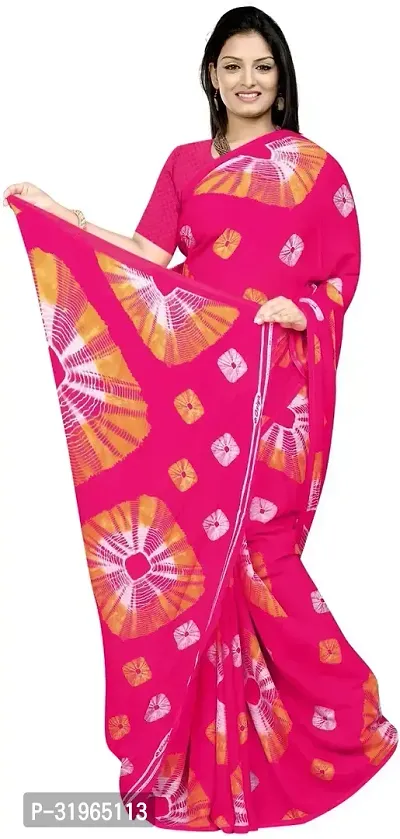 Beautiful Multicoloured Georgette Printed Saree with Blouse Piece For women-thumb0