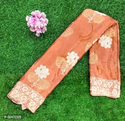 Elegant Crepe Printed Women Saree with Running Blouse