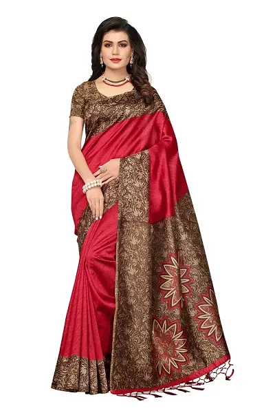 Art Silk Printed Sarees with Blouse piece