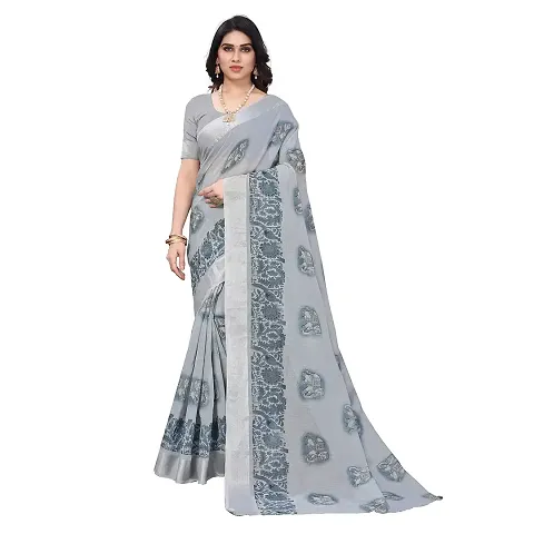 Stylish Blend Saree with Blouse piece For Women