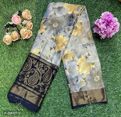 Elegant Chiffon Printed Women Saree with Running Blouse