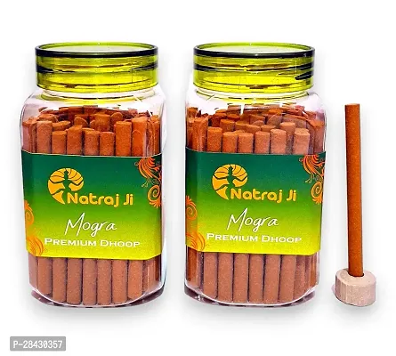 Premium Mogra Fragrance Dry Dhoop Stick with stand (100 Gms + 100 Gms)-thumb0