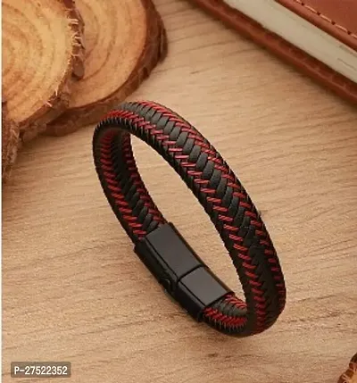 Contemporary Brown Leather Bracelets For Men And Boys