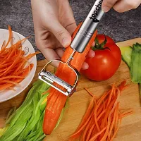 Top Chef Kitchen Peeler Set for Vegetables and Fruits, Stainless Steel, Julienne and Serrated Blades (Set of 2)-thumb3