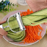 Stainless Steel Dual Julienne & Vegetable Peeler, Silver (Pack of 2)-thumb3