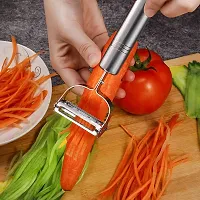 Top Chef Kitchen Peeler Set for Vegetables and Fruits, Stainless Steel, Apple Corer, Julienne and Serrated Blades (Set of 3)-thumb1