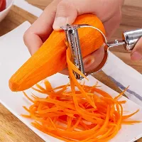 Top Chef Kitchen Peeler Set for Vegetables and Fruits, Stainless Steel, Julienne and Serrated Blades (Set of 2)-thumb4