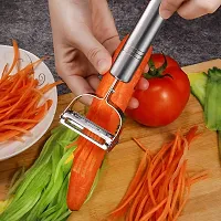Top Chef Kitchen Peelers for Vegetables and Fruits, Double-Edged Julienne and Serrated Blades, Stainless Steel (2-in-1)-thumb3